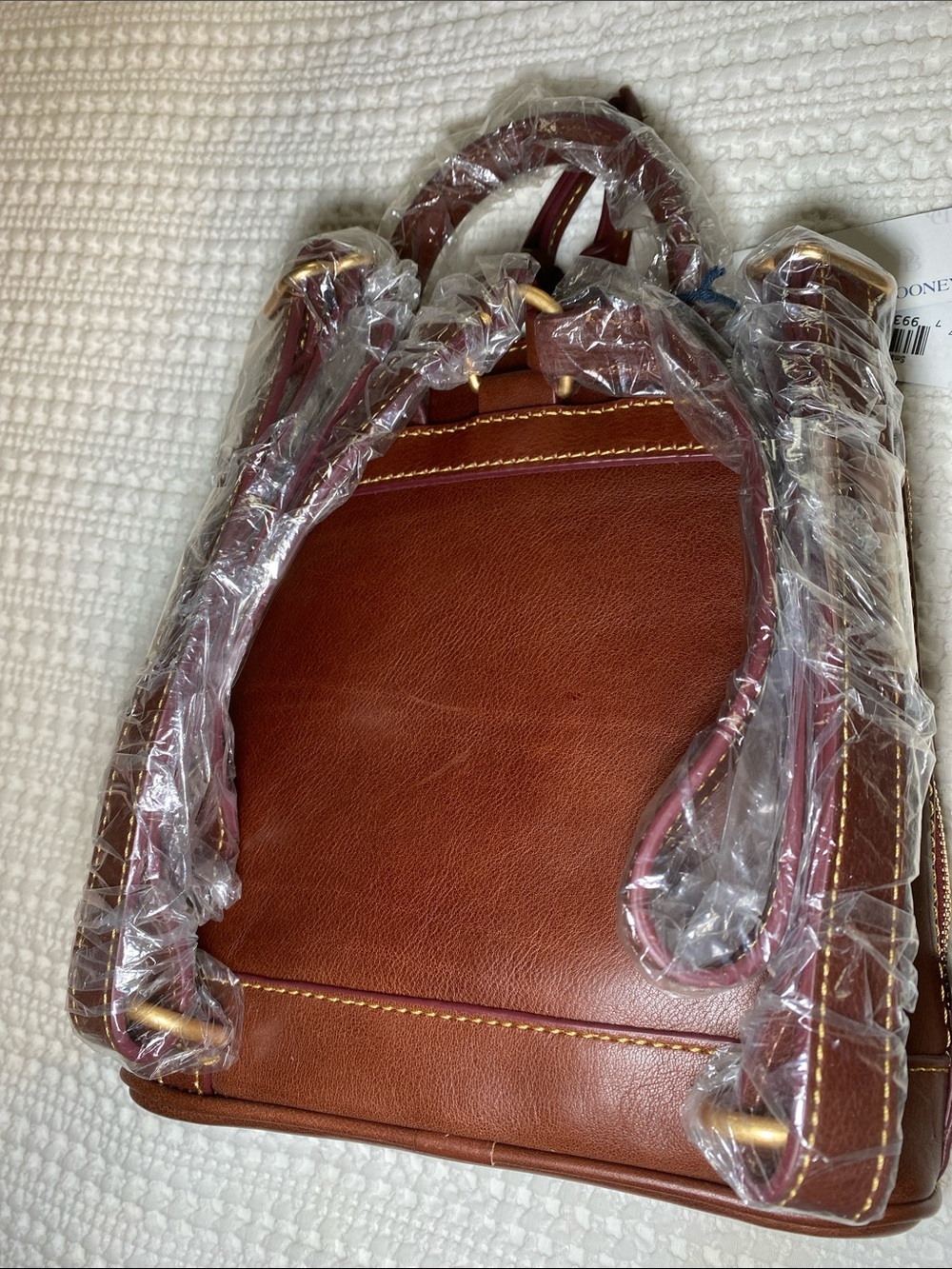 NWT Dooney & Bourke Chestnut Brown Leather small Zip Pod Backpack 🐻 - Picture 10 of 14